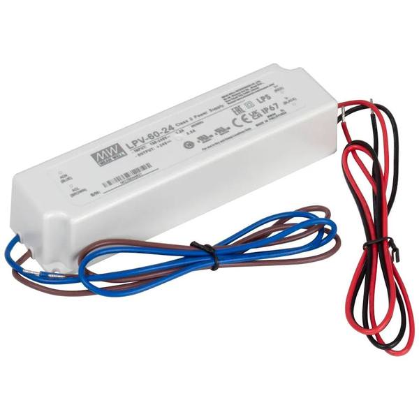 60 watt 24 volt Hardwired Waterproof Power Supply